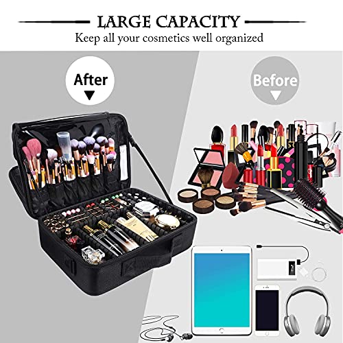 Travel Makeup Train Case Large Capacity Organizer with Dividers