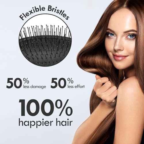 4 Pack Detangling Hair Brush - Air Cushion Detangler Hairbrush with Ultra Soft Bristles for Effortless Tangle Removal For Wet Dry Damaged Curly Fragile Hair for Women Men Boys Girls Adult Kids