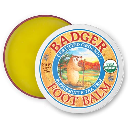 Badger Organic Foot Balm for Dry Cracked Heels, .75 oz