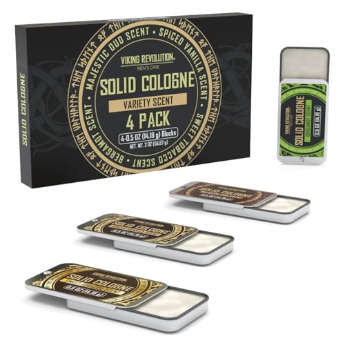 Viking Revolution 4-Pack Solid Cologne for Men - 0.5 Oz Wax Balm