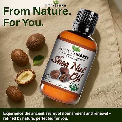 Mayan's Secret Shea Nut Oil USDA Certified Organic Natual Undiluted Cold Pressed for Skin Hair Lips and Nails