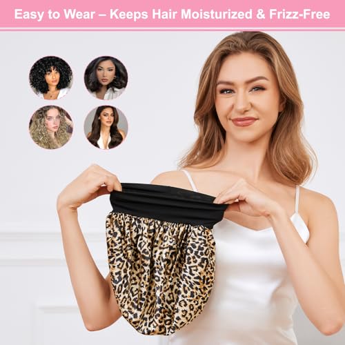 Silk Sleep Bonnet for Women Large - Hair Care Cap
