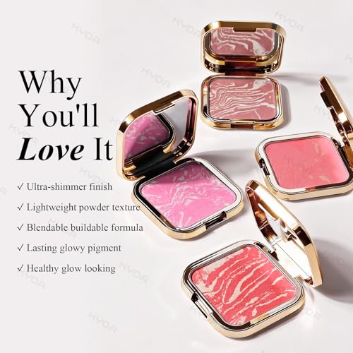 KYDA Baked Blush Palette Shimmer Marbleized Cheek Color 03
