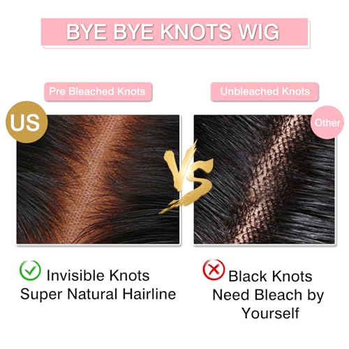 Nsvnsv 30 Inch Deep Wave Lace Front Wig Human Hair HD Full Lace Frontal Pre-Plucked Bleached Knots Natural Color