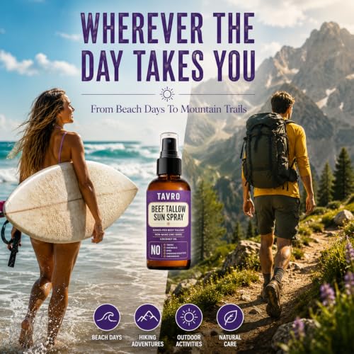TAVRO Beef Tallow Mineral Sunscreen Spray SPF 30