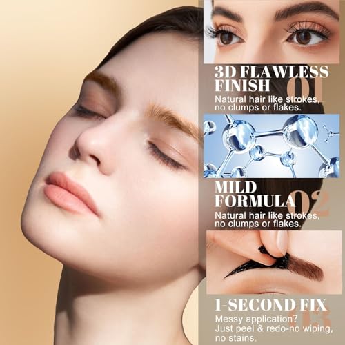 Peel Off Eyebrow Gel - 3 Day Waterproof Brow Tint, Dark Brown