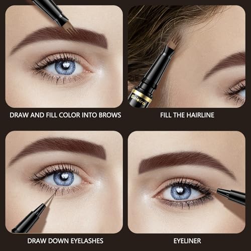 Soleira Waterproof Eyebrow Pen with Microblading 4-Tip & Brush