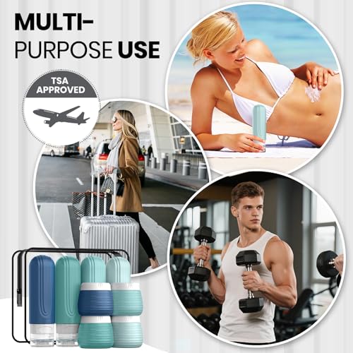 8 Pack TSA Approved Travel Bottles Set - Leak Proof Silicone Containers
