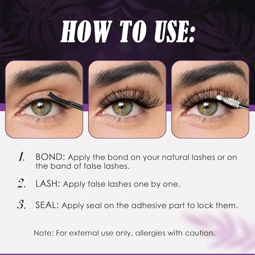 GAQQI Waterproof Lash Cluster Glue & Seal - 10ml, Black, Lash Bond & Seal