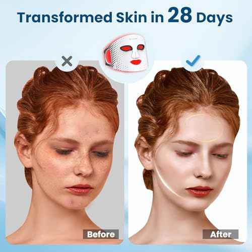 Red Light Therapy for Face, Advanced LED Face Mask Light Therapy, red light therapy Mask - Red, Blue & Infrared Light Therapy for Acne, Wrinkles & Skin Rejuvenation