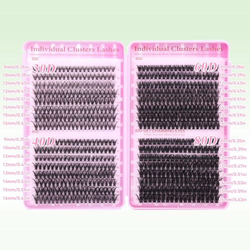 Lash Clusters D Curl DIY Extensions Beginners 640pcs (30D-80D)