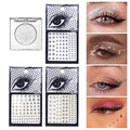 Silver Glitter Eyeshadow & 3Pcs Face Gems Stick on Set, Shimmer Cream Eye Shadow & Hair Jewels Face Rhinestones, Single Eyeshadow Palette & Body Gems Diamonds for Eye Makeup