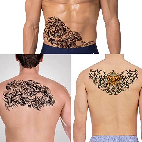 Dragon Temporary Tattoo 6-Pack - Realistic Large Stickers