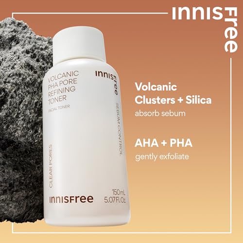 innisfree Volcanic PHA Pore Refining Toner with Salicylic Acid and AHA + PHA, Oil-Control Korean Toner