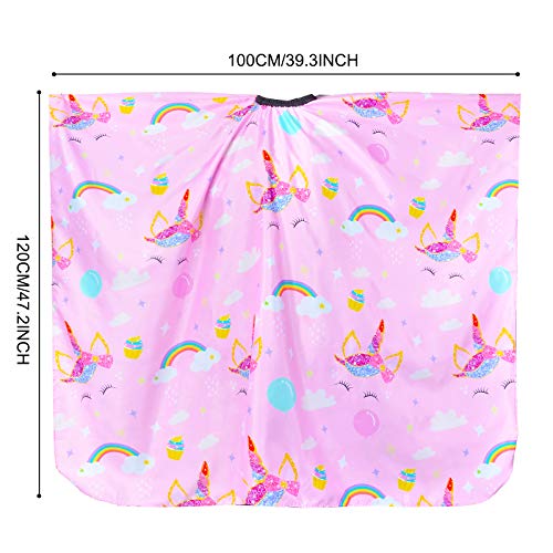 Kids Waterproof Hair Cutting Cape with Snap Closure – Unicorn