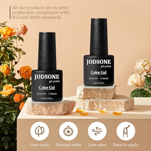 JODSONE 60 Pcs Gel Nail Polish Set - 55 Colors with Base & Top Coats