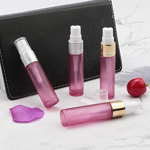 JIUWU Spray Bottle,10 Ml,Perfume Glass Spray Bottles,10 Pack Travel Perfume Bottle Refillable.Mini Small Atomizer,Spray Bottles for Hair eith 10 Funnels and Colourful Logo Stickers