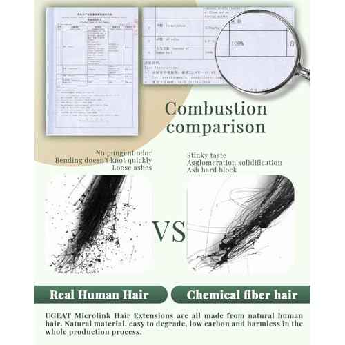 Ugeat Micro Bead Hair Extensions Medium Brown Mix Balayage Dark Brown Microlink Hair Extensions Micro Loop Invisible Natural-Looking No Damage for Women 18 Inch 50S 50G