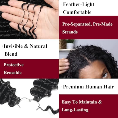 18 Inch Human Crochet Hair Extensions for Black Women - Deep Wave