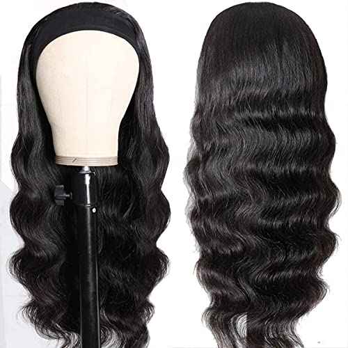 higher Body Wave Headband Human Hair Wig 20 Inch Glueless None Lace Front Wig Brazilian Virgin Hair Wear and Go Wigs for Black Women 150% Density Wigs Natural Color