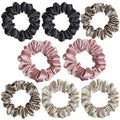 Mebloblo Satin Scrunchies for Women - 8 Pcs No Crease Hair Ties