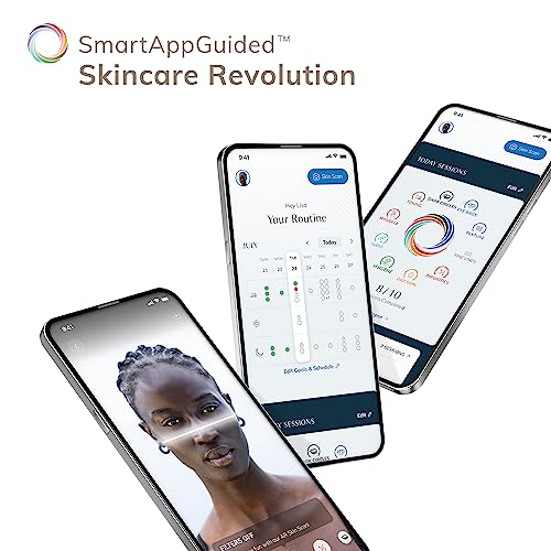 GESKE SmartAppGuided Sonic Facial Brush 5 in 1 | Vibrating Electric Cleansing Brush | Soft Silicone | Professional Cleanser | Skin Exfoliator | Face Massager