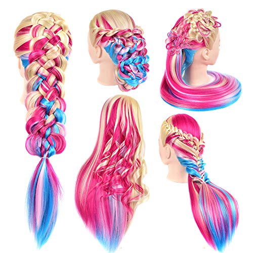 Mannequin Training Head 28" Synthetic Hair with Clamp