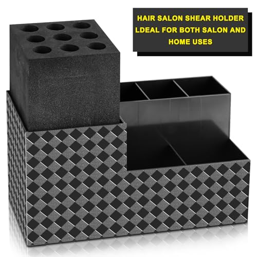 Barber Scissors Holder Box with 9-Hole Storage Organizer