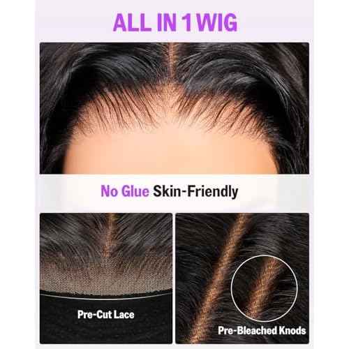 3D Water Wave Half Wig Human Hair 200% Density 3 In 1 Glueless Wigs Human Hair for Women Drawstring Wig Human Hair 100% Real Human Hair 22 Inches