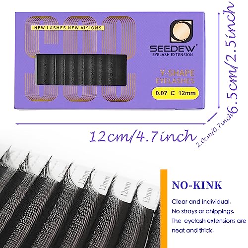 YYY Triple Y Lashes 10mm C Curl 0.07mm Black
