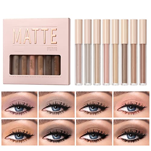 Matte Liquid Eyeshadow Set 8 Colors - Waterproof Long-Lasting
