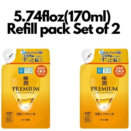 Hada Labo Hyaluronic Acid Gokujyun Premium Lotion Refill 5.74floz(170ml) Set Of 2 Renewal 2023