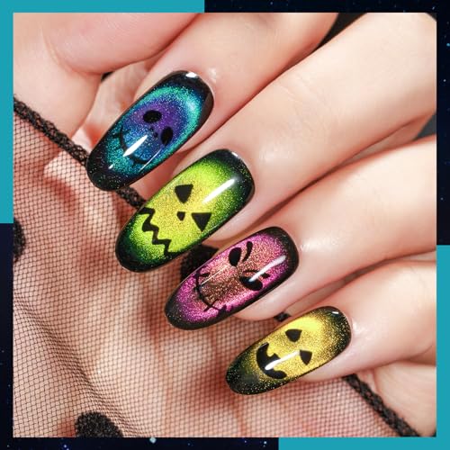 MIZHSE Silky 8 Colors 9D Cat Eye Gel Nail Polish Kit with Magnetic Stick