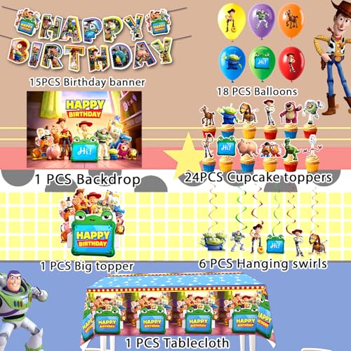 Toy Theme Birthday Party Supplies Set – Banner, Balloons & Decorations