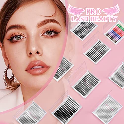 280 Pcs Individual Lashes 30D+40D Mixed Lash Clusters 14 Rows Cluster Lashes that Look Like Eyelash Extensions DIY Lash Extension Self Application At Home (30+40-C-12-18mix)