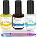 LOUINSTIC Quick Gel Nail Polish Remover Kit with Cuticle Oil & Liquid Latex