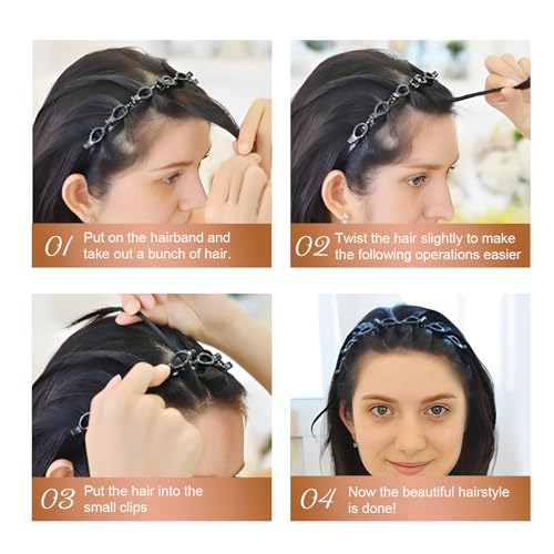 Bangs Hairpin Headband with Clips - 2 Pack