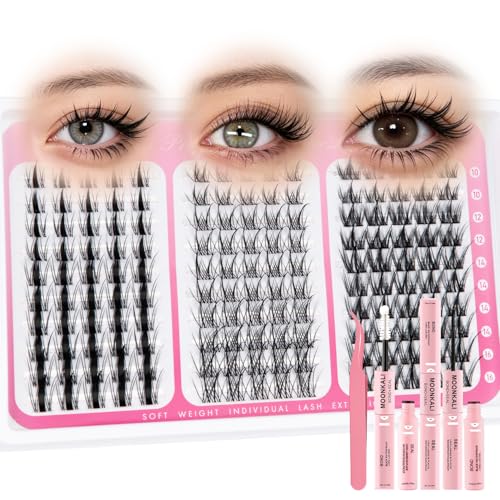 MOONKALI D Curly Manga Lash Clusters Kit 10-16mm