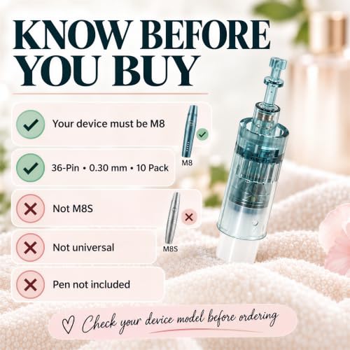 Microneedling Pen Cartridges 36-Pin, 0.30mm, Pack of 10 for M8 Devices