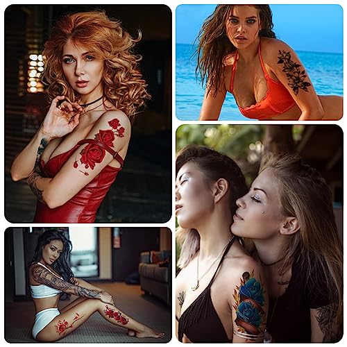 Kotbs Waterproof Temporary Tattoos - 21 Flower Sheets
