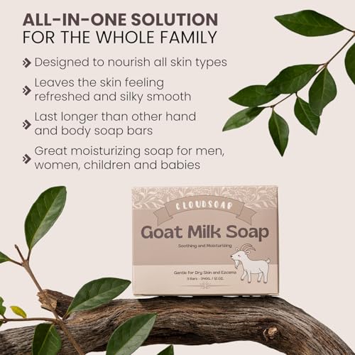 Goat Milk Soap ? Natural Moisturizing Bar for Dry, Sensitive & Delicate Skin ? Gentle Daily Cleanser for Babies, Men & Women ? 3 Pack (4 oz Each), Soothing Hydrating Formula