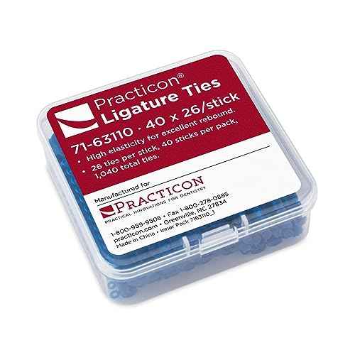 Practicon Orthodontic Ligature Ties, 1040 Elastic Bands for Braces, Elastomeric O-Rings, Rubber Bands for Brackets, Light Pink