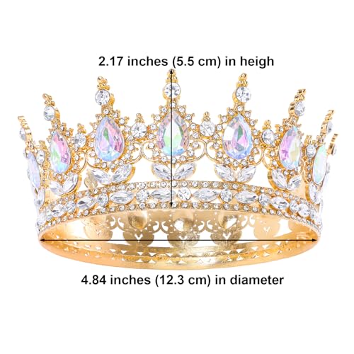 Crystal Rhinestone Queen Crown Tiara for Women - Elegant Wedding Hair Accessory