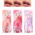 Petansy Keychain Lip Glosses Set, Girls Party Favor Including 3Pcs Assorted Flavors Moisturizing Shimmer Lip Glosses