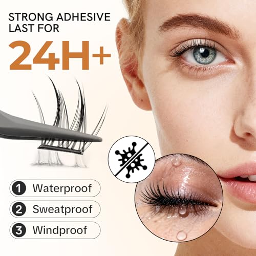Self-Adhesive Lash Clusters 10-12mm Wispy Pre-Glued Eyelashes
