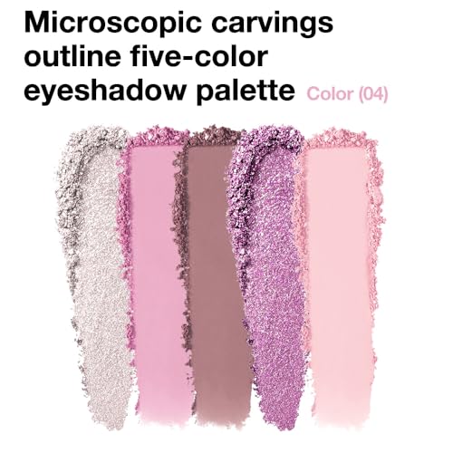 5-Color Eyeshadow Palette Matte Shimmer Duochrome, Low Saturation Velvety Blend, Day to Night Smokey Makeup, Hypoallergenic Long-Lasting Eyeshadow (#4, 1 Count (Pack of 1))