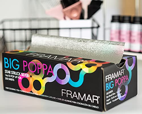 Framar Big Poppa Silver Pop Up Hair Foils, 250 Sheets 10x14"