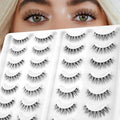 14 Pairs Natural Wispy False Eyelashes - Waterproof Mink Strips