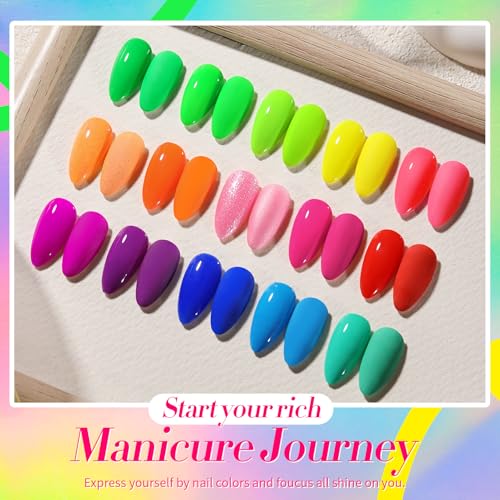 Born Pretty 15-Color Neon Nail Polish Set – Quick Dry DIY Manicure