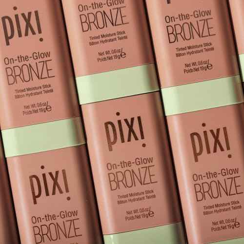 Pixi On-the-Glow Bronze - SoftGlow, Hydrating Tinted Moisture Bronzer Stick with Ginseng, Aloe Vera & Fruit Extracts, For Cheeks & Lips, 19g / 0.6oz, Paraben-Free